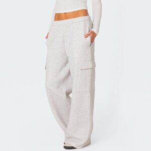 Edikted Wide Leg Cargo Sweatpants
